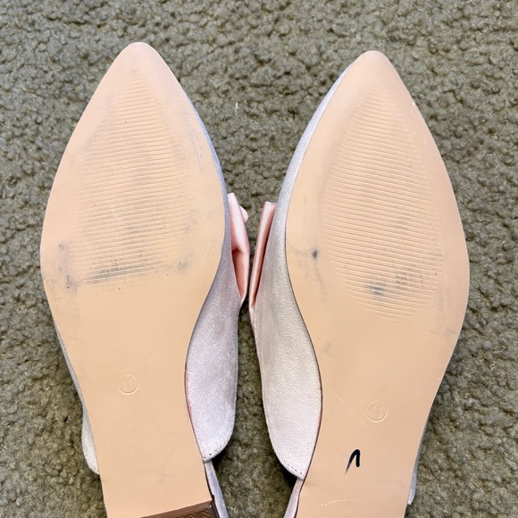 Women Slip On Comfortable Pointed Toe Loafers  Flats  Mules  Clogs  pink bow - Picture 9 of 9